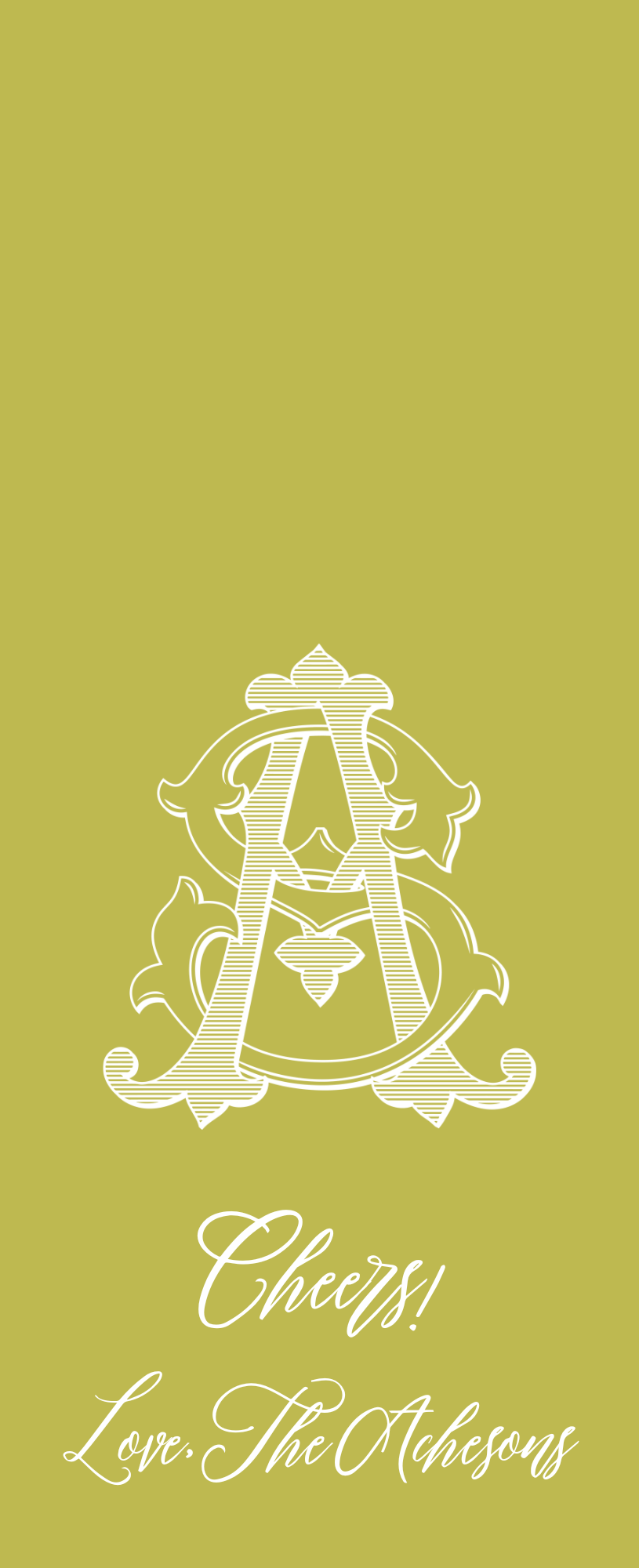 Custom Initial Wine Gift Tags- Green