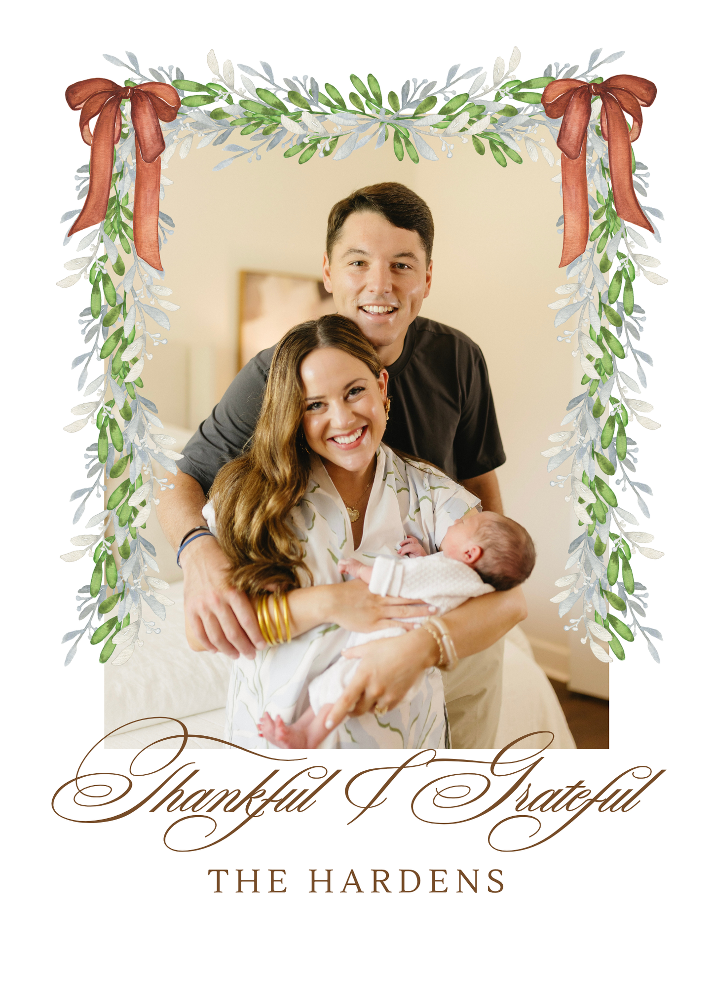 Fall Garland Holiday Photo Card