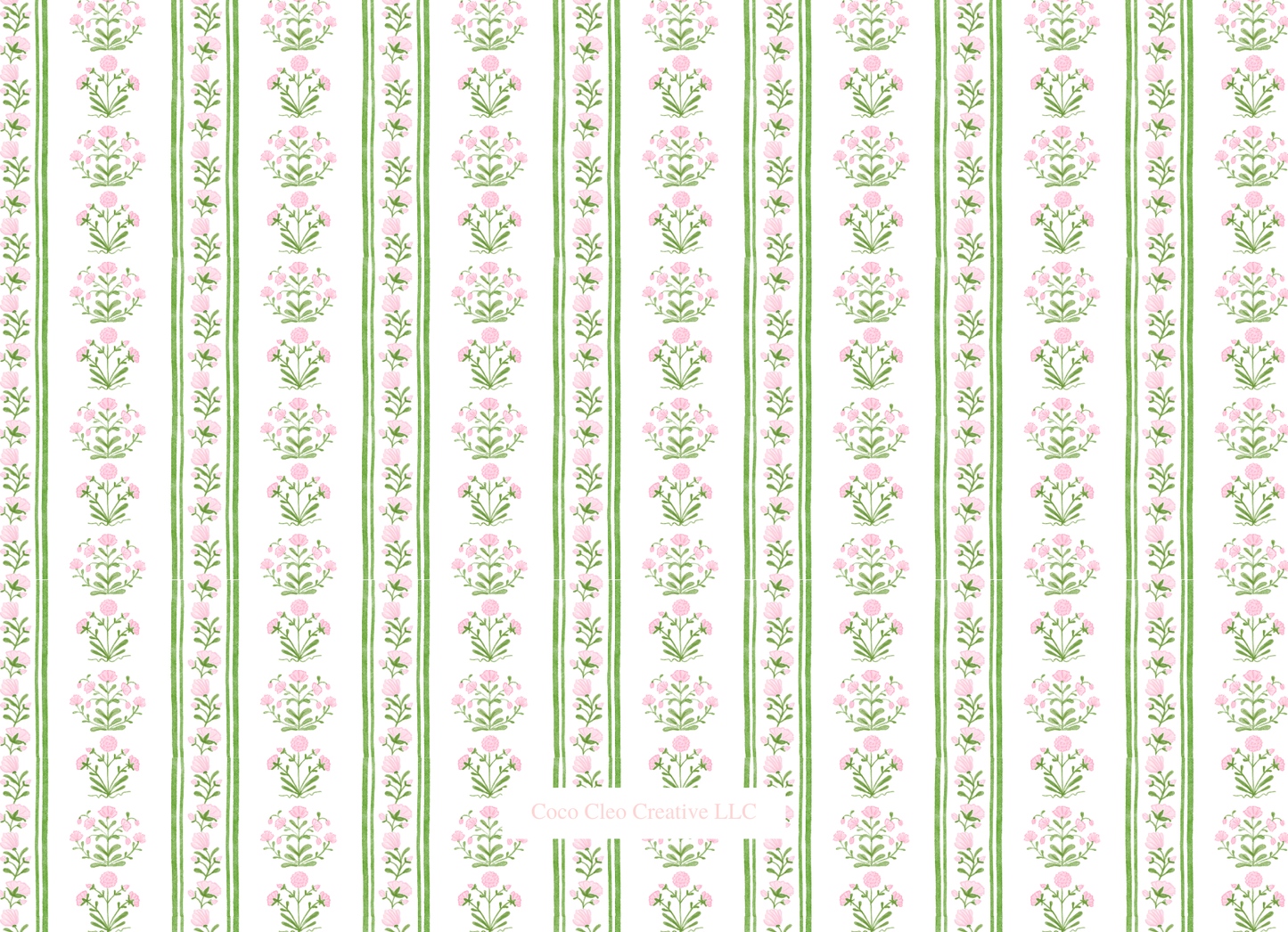 Watercolor Trellis Girls Customized Stationery (Set of 25)