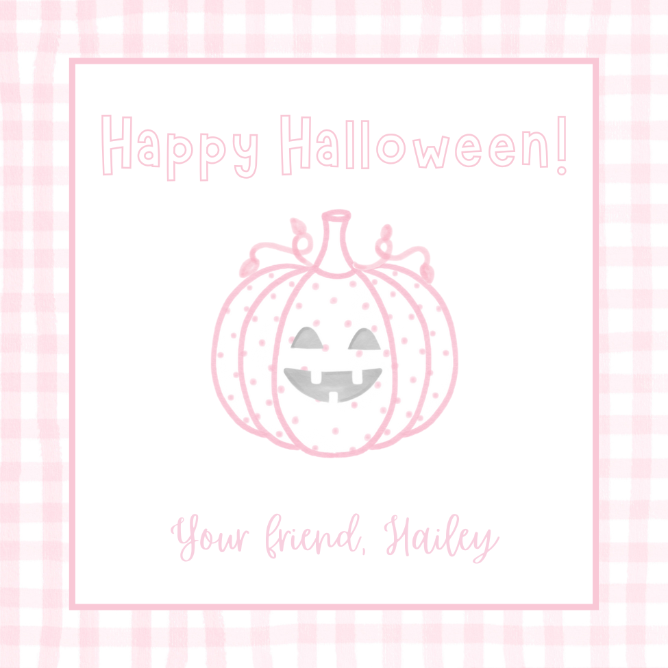 Pink Gingham Square Gift Tags (set of 25)