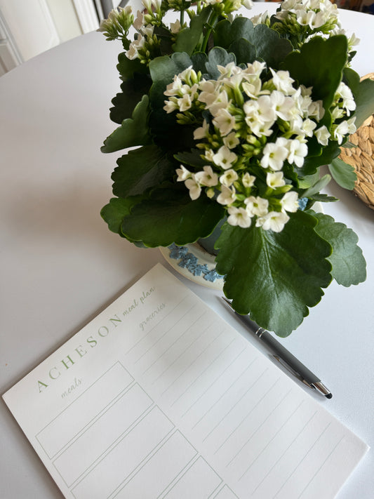 Customized Meal Plan Notepad