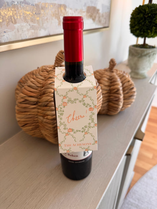 Pumpkin Wine Gift Tags