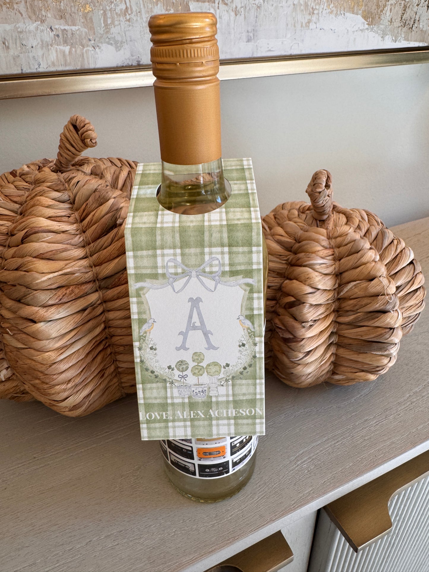 Topiary Custom Wine Gift Tags