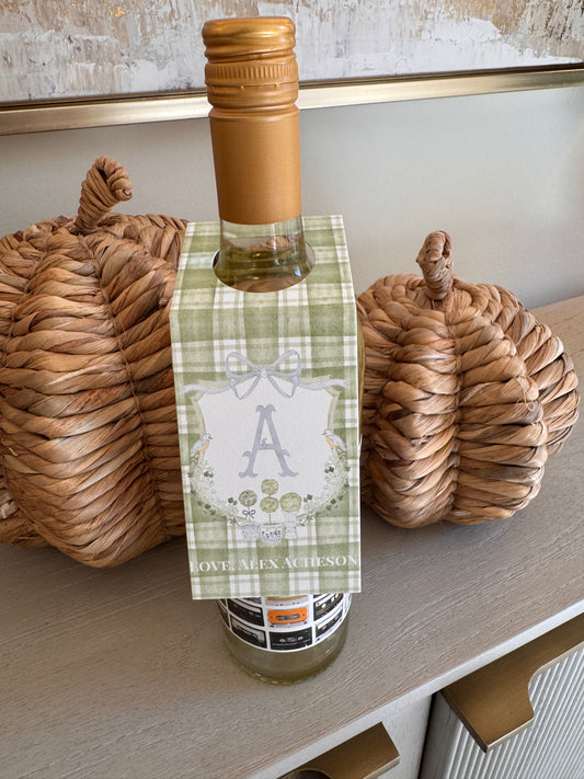 Topiary Custom Wine Gift Tags