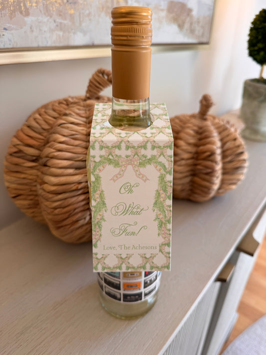 Oh What Fun Custom Wine Gift Tags