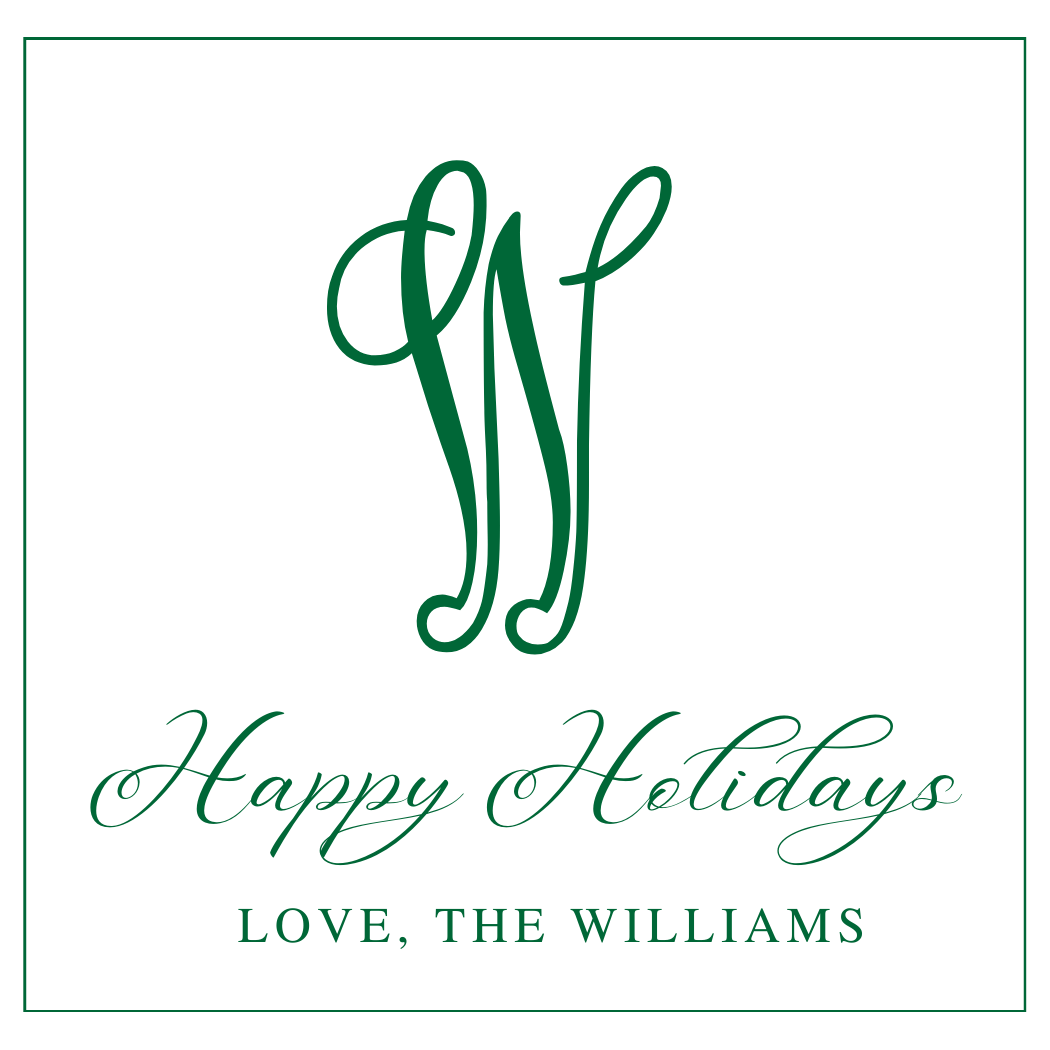 Simple Forest Green Square Gift Tags 3x3