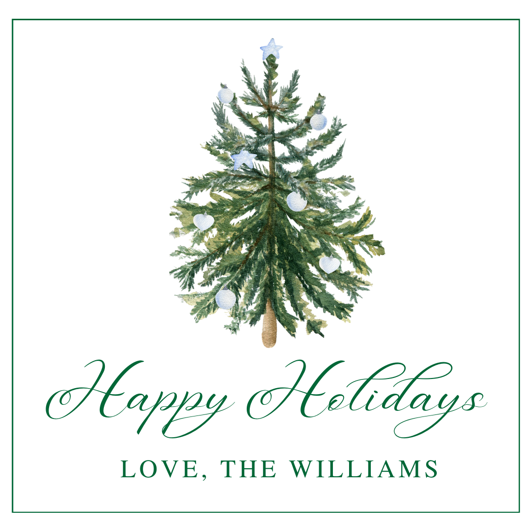 Simple Forest Green Square Gift Tags 3x3