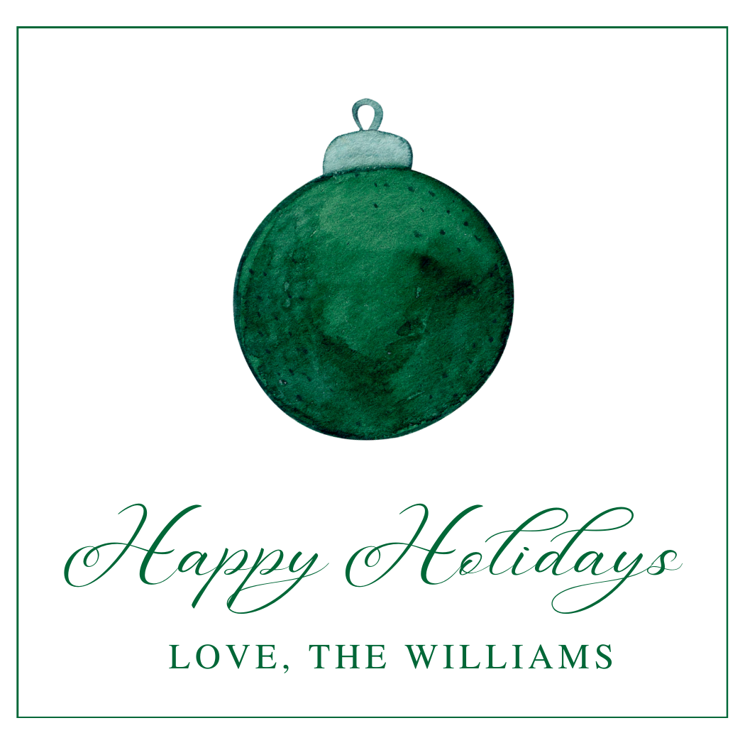 Simple Forest Green Square Gift Tags 3x3