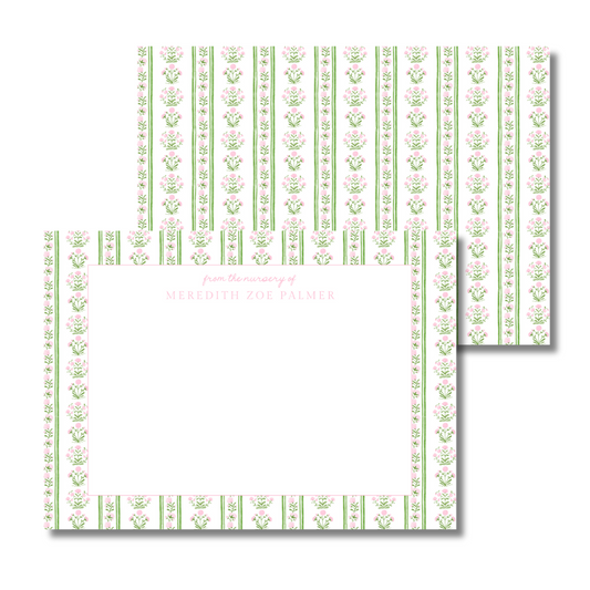 Watercolor Trellis Girls Customized Stationery (Set of 25)