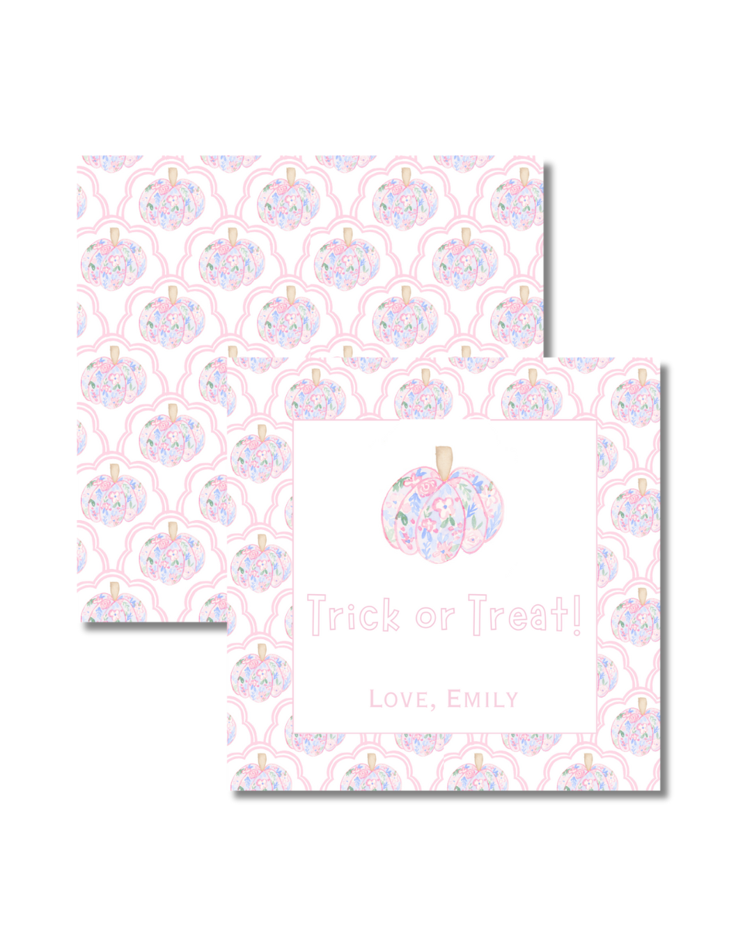 Pink Pumpkin Square Gift Tags (set of 25)