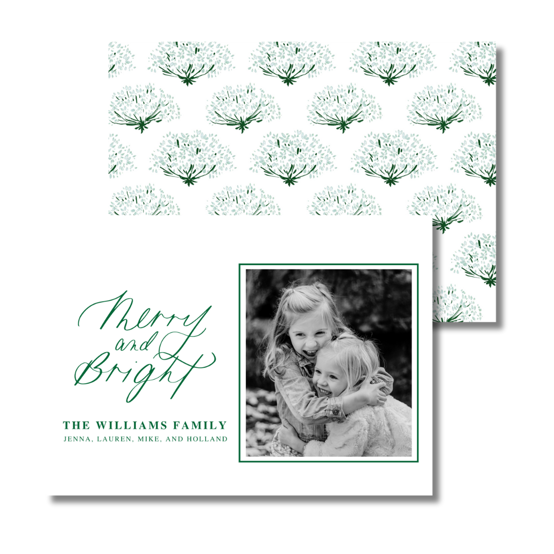 Winter Floral Green Card