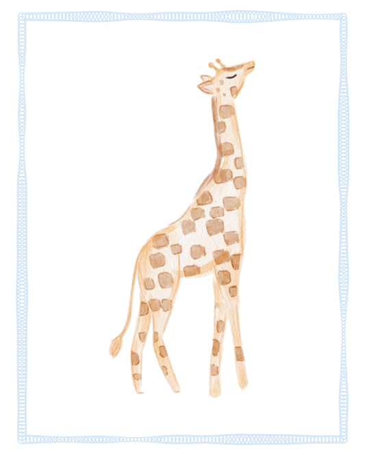 Blue Animals Watercolor Nursery Prints