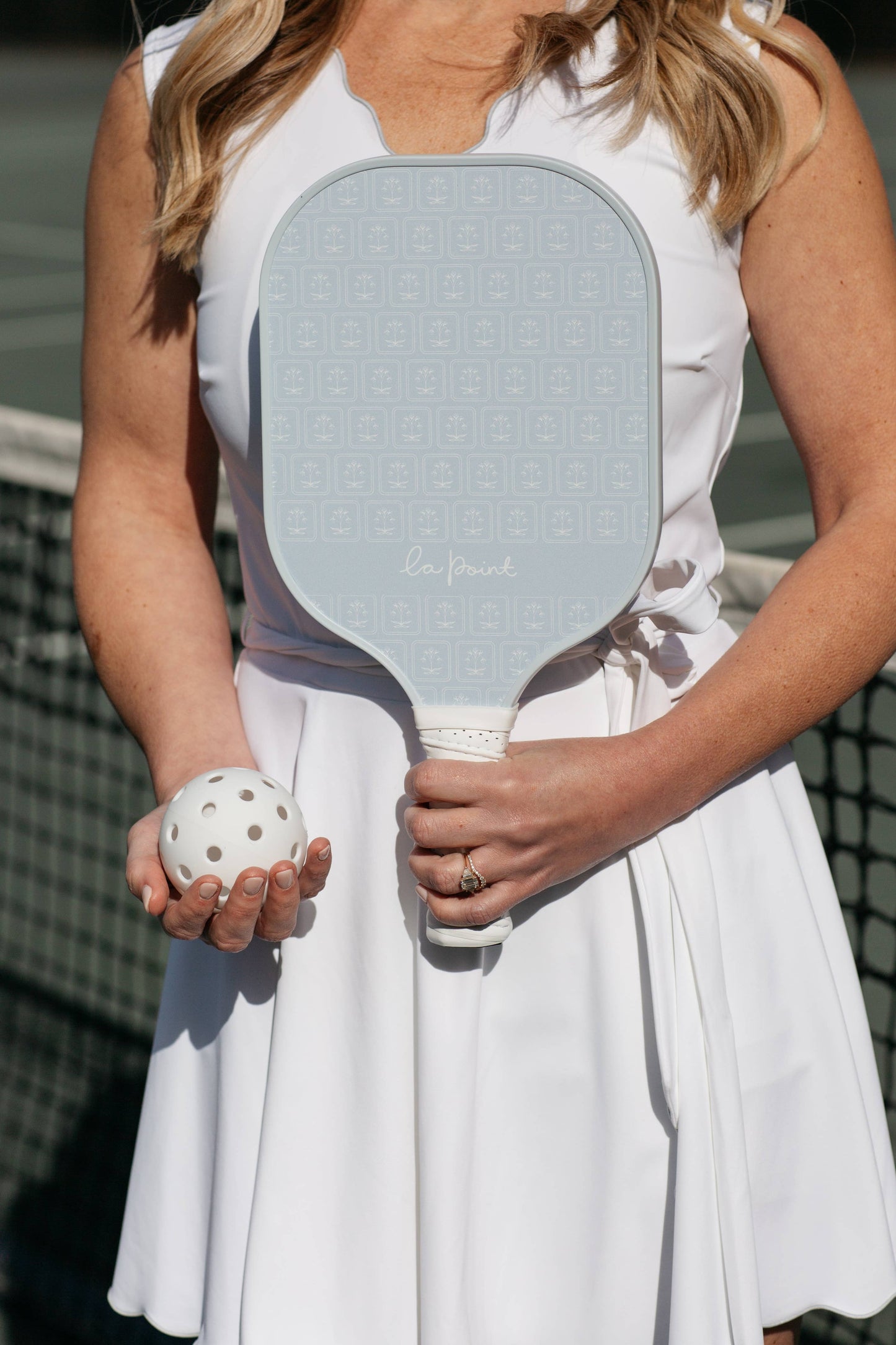 The beautiful beginner pickleball paddle - blue blockprint