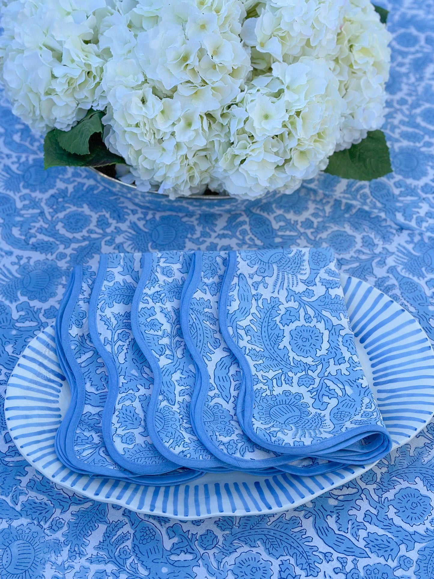 Block print blue napkin