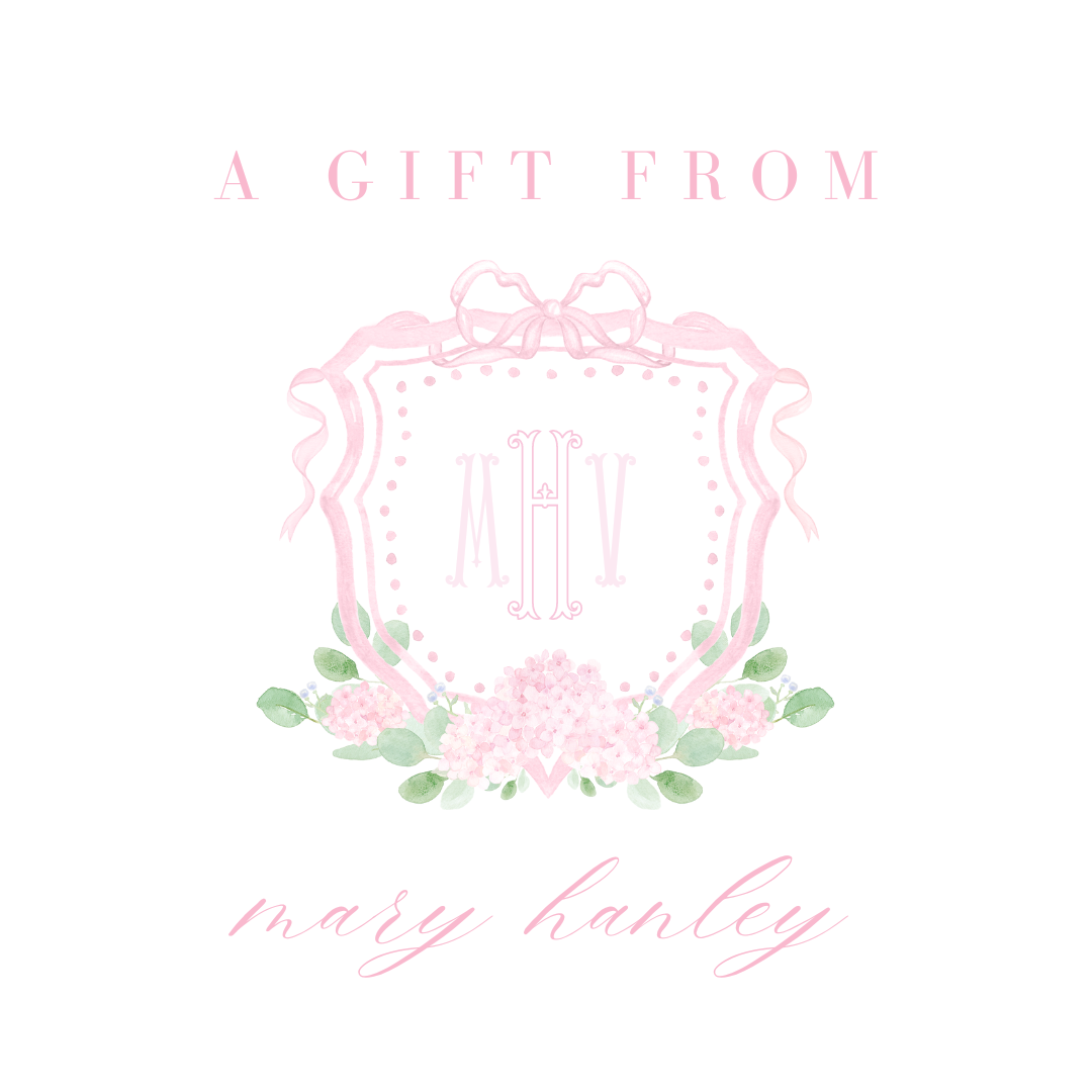 Blush Hydrangea Girls Monogram Square 3x3 Gift Tags (set of 25)