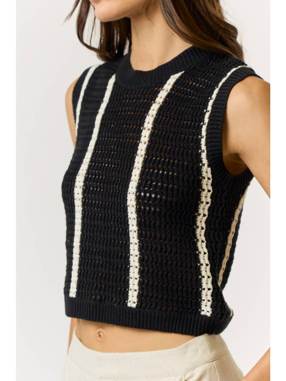 Crochet Contrast Top