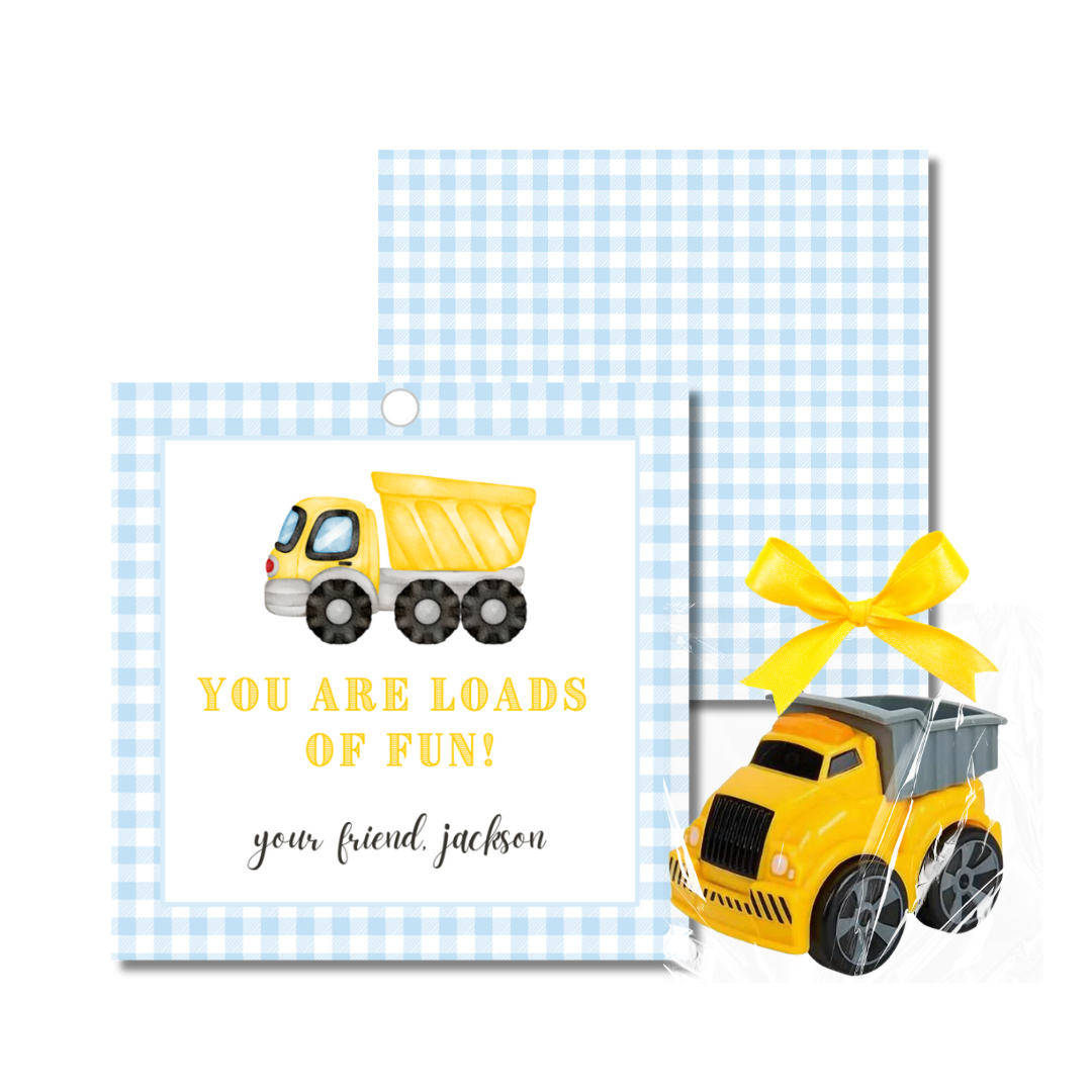 Valentines Day Truck Square 3x3 Gift Tags (set of 25)