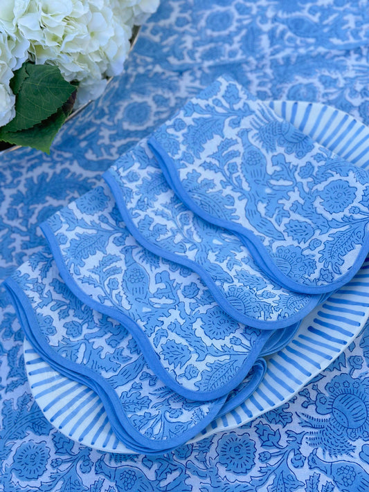 Block print blue napkin