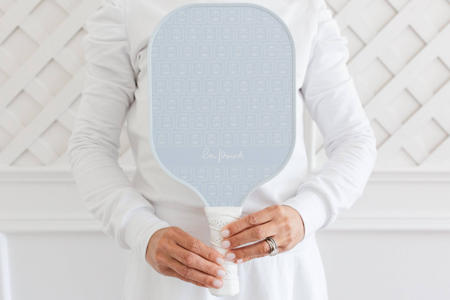 The beautiful beginner pickleball paddle - blue blockprint