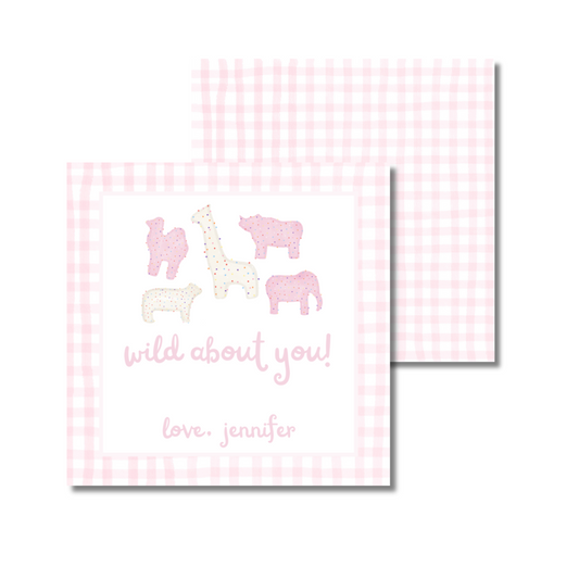 Animal Valentines Day Square 3x3 Gift Tags (set of 25)