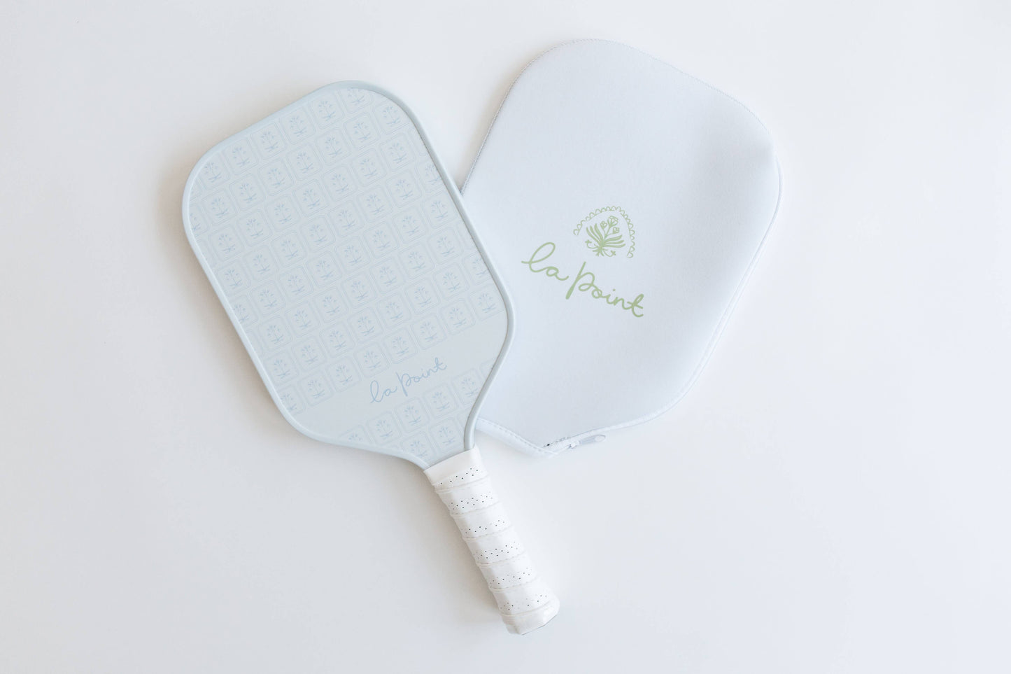 The pretty pro pickleball paddle  - pale blue blockprint