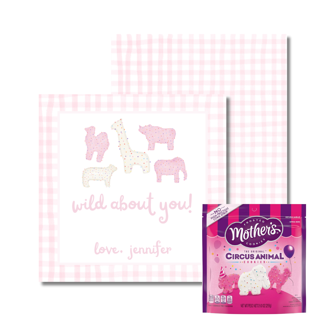 Animal Valentines Day Square 3x3 Gift Tags (set of 25)