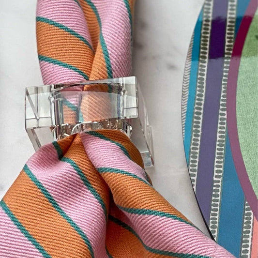 Clear Glass Napkin Rings