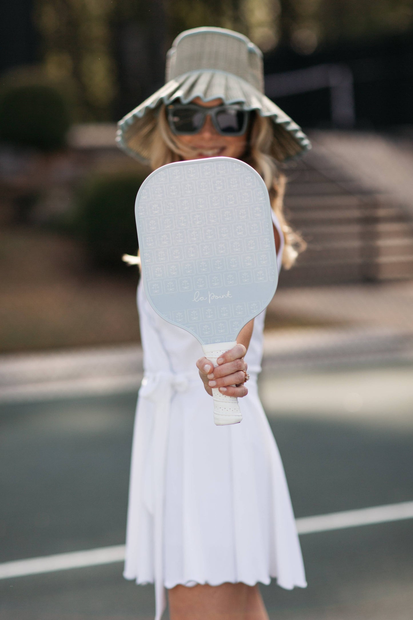 The beautiful beginner pickleball paddle - blue blockprint