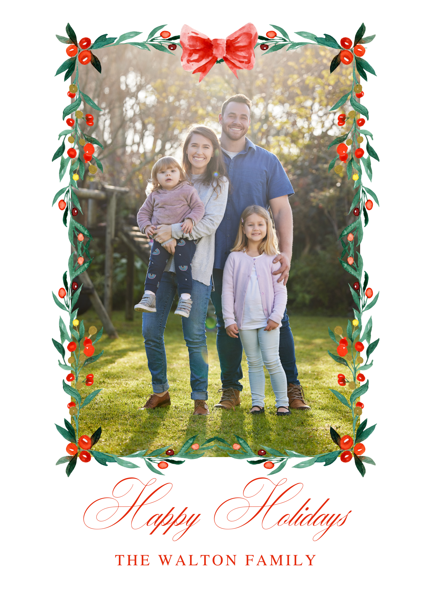 Merry Berries Christmas Card 5x7