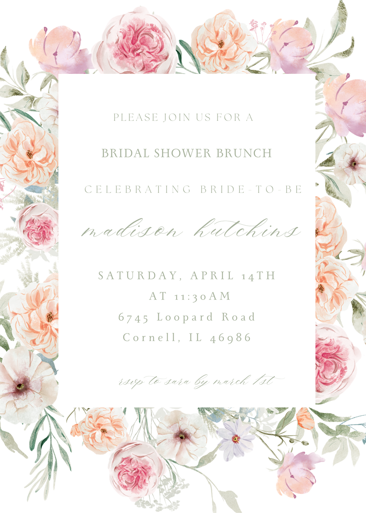 Peony Wonder Invitation