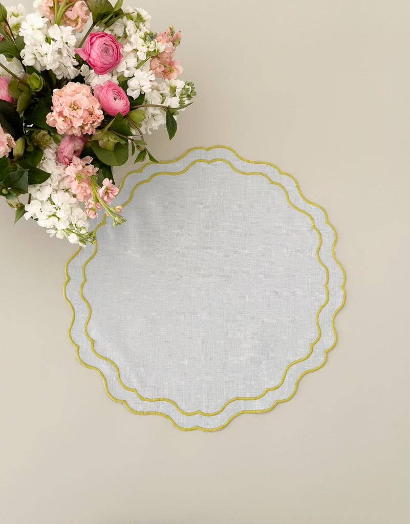 Blue with green border placemat