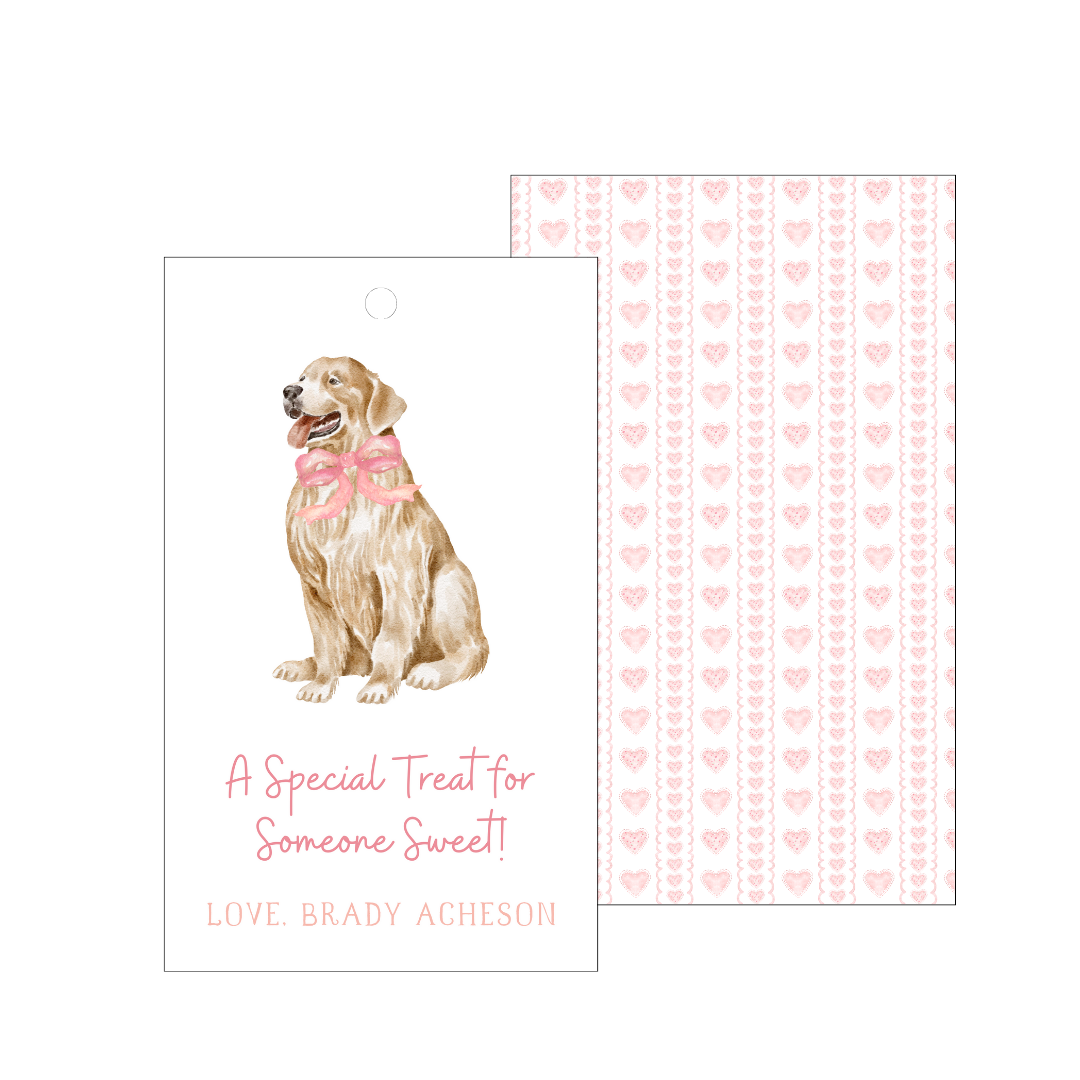 Valentines Day Golden Retriever Tags (set of 25)