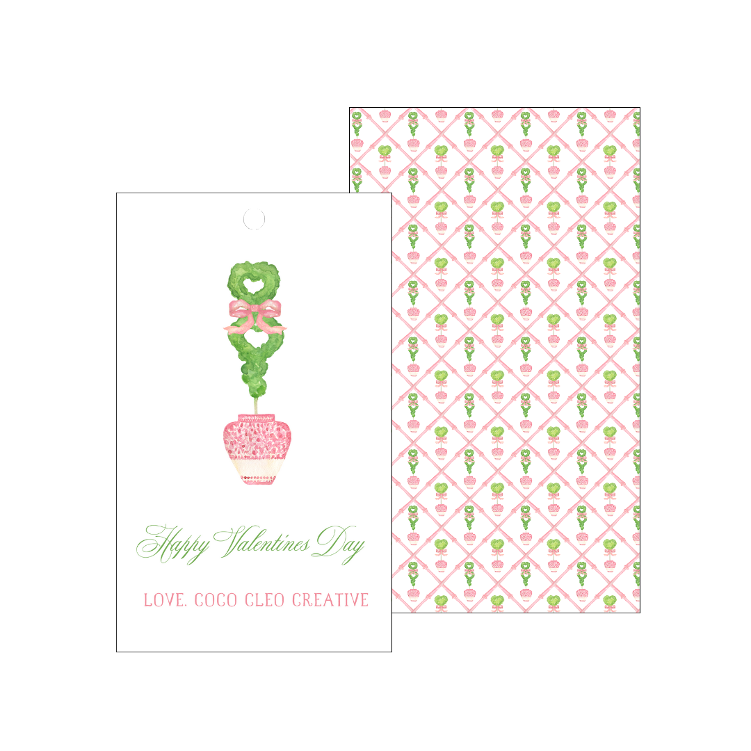 Valentines Day Topiary Gift Tags (set of 25)