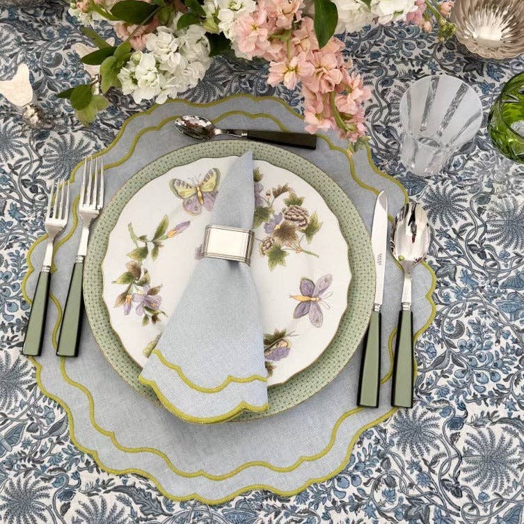 Blue with green border placemat