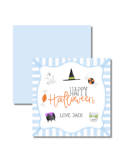 Halloween Blue Square Gift Tags (set of 25)