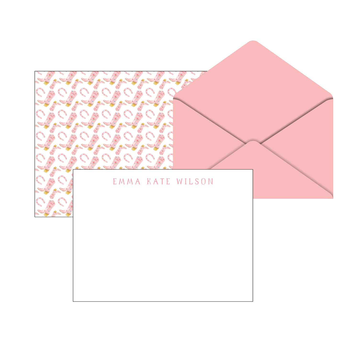 Boots Customized Stationery Set of 25 (4x6)