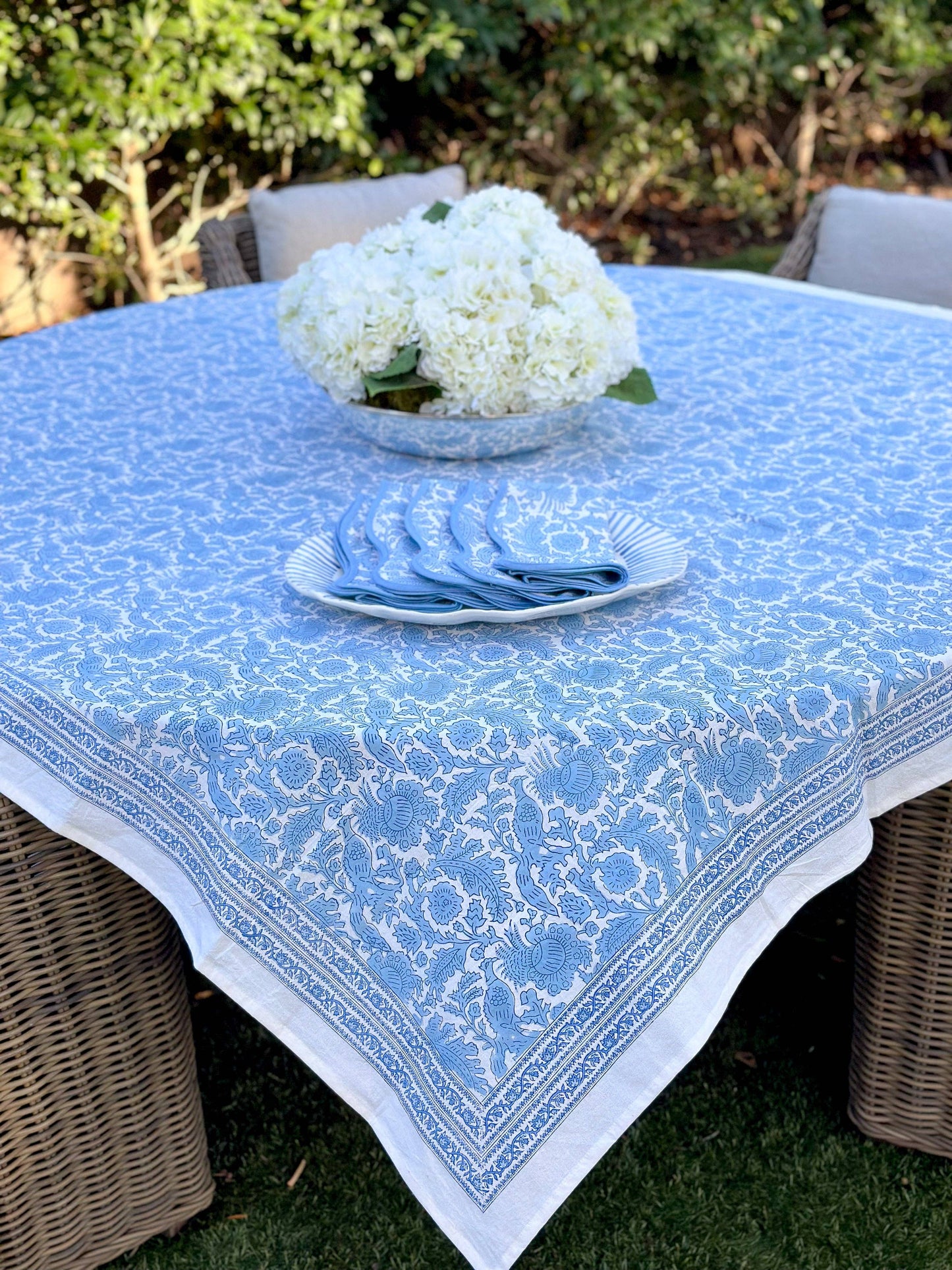 Block print blue napkin