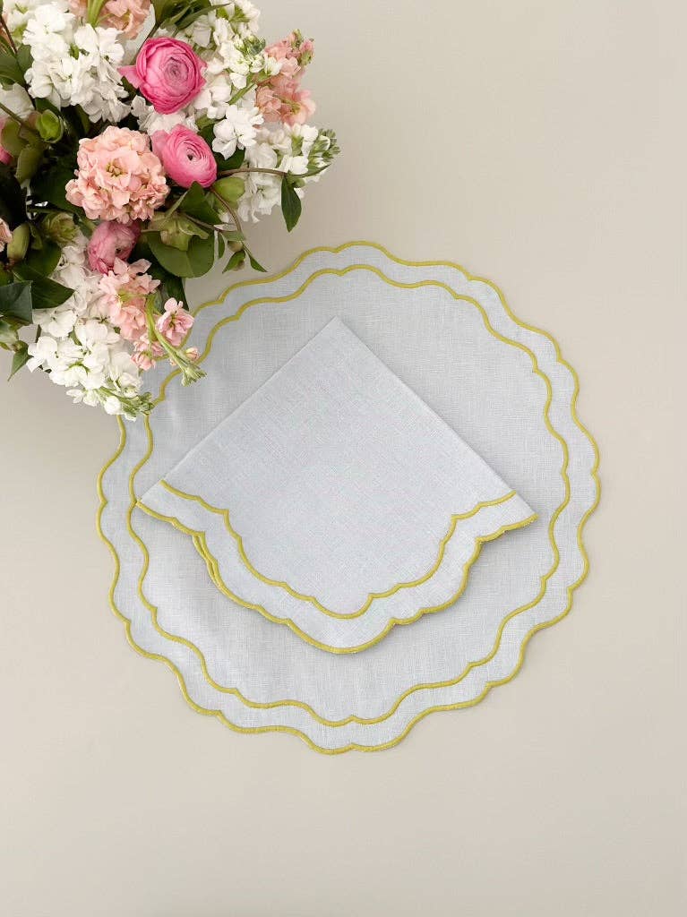 Blue with green border placemat