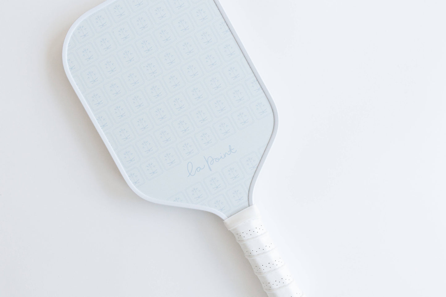 The pretty pro pickleball paddle  - pale blue blockprint