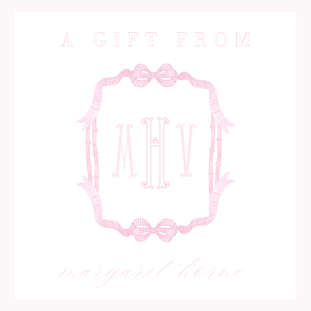 Bow Girls Monogram Square 3x3 Gift Tags (set of 25)