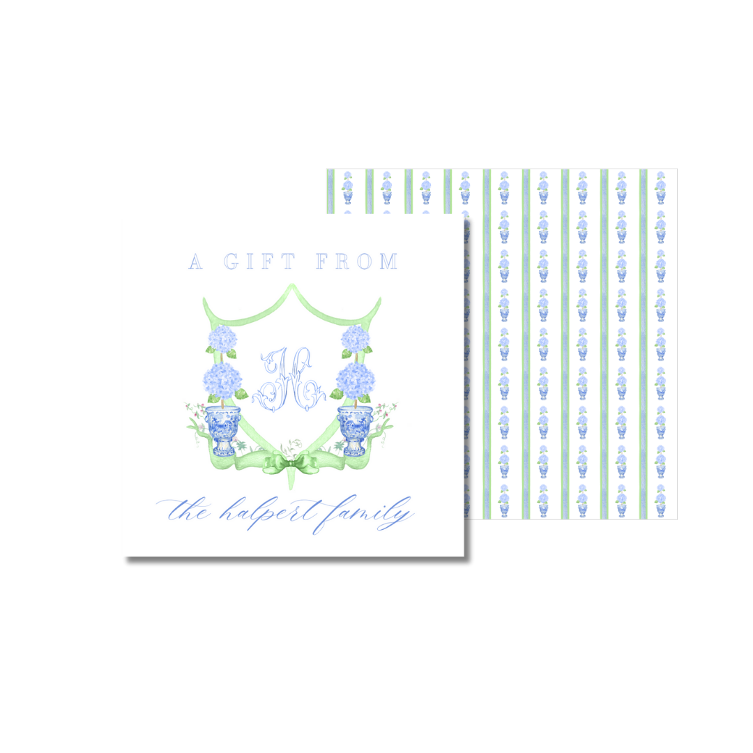 Topiary 1 Monogram Square 3x3 Gift Tags (set of 25)