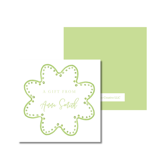 Green Scalloped Square Gift Tags (set of 25)