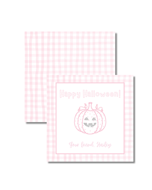 Pink Gingham Square Gift Tags (set of 25)