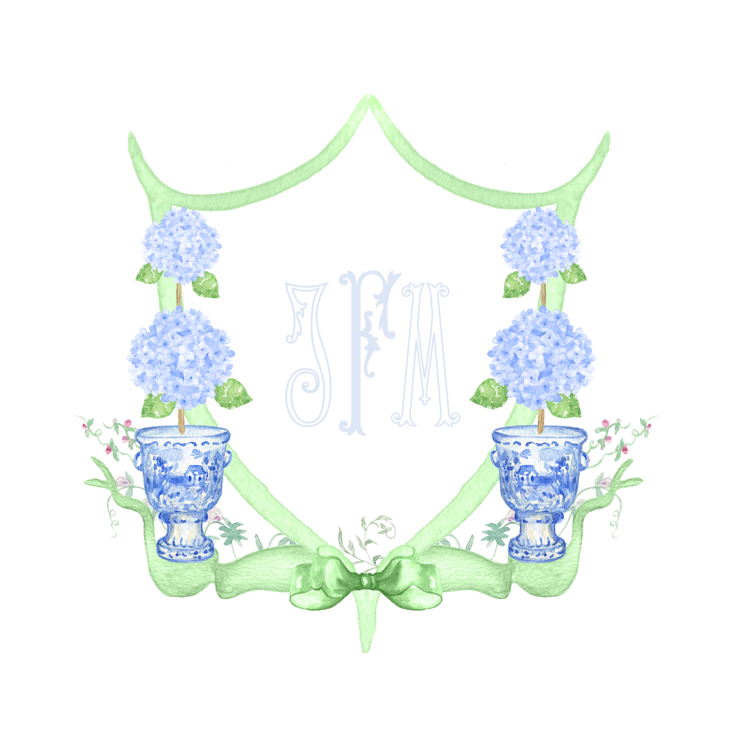 Southern Topiary Custom Wedding Crest
