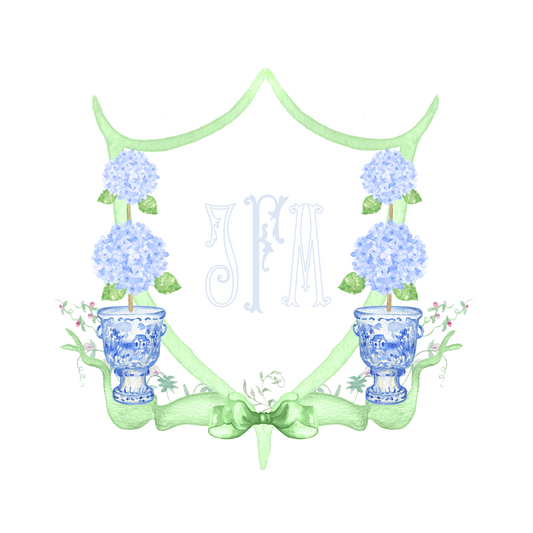 Southern Topiary Custom Wedding Crest