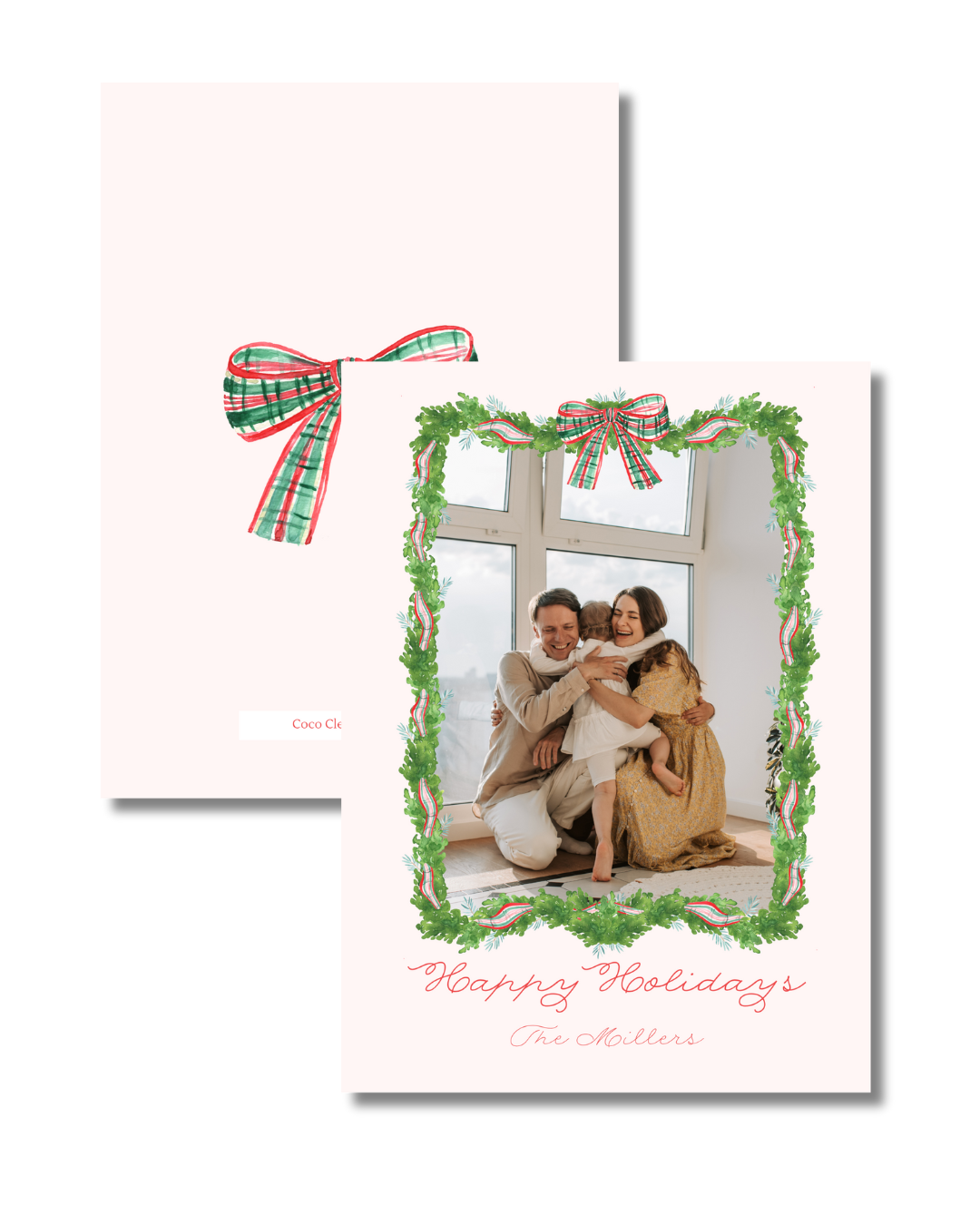 Plaid Bow Holiday Photo Card