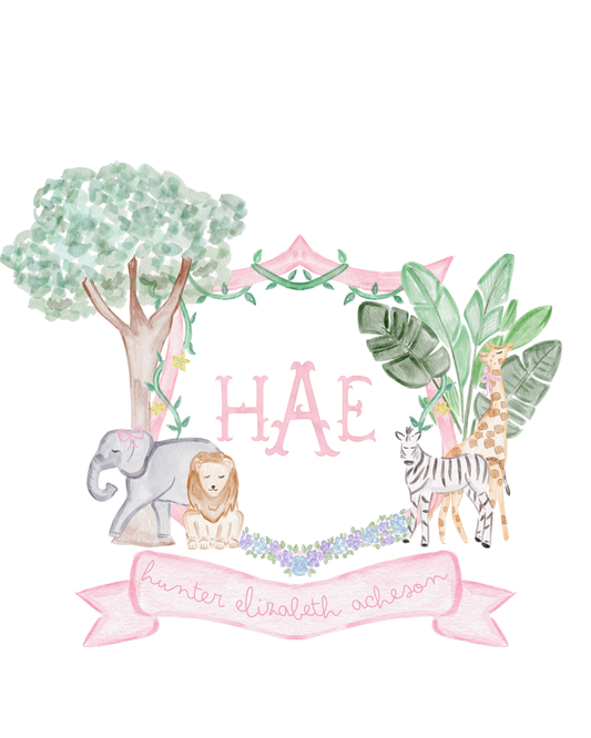CUSTOMIZED Girl Watercolor Nursery Print