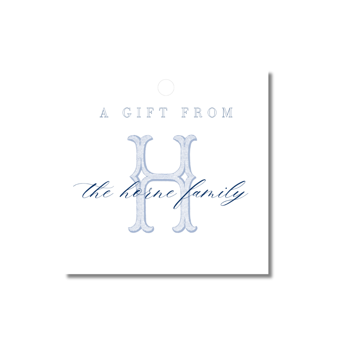 Custom 1 Monogram Square 3x3 Gift Tags (set of 25)