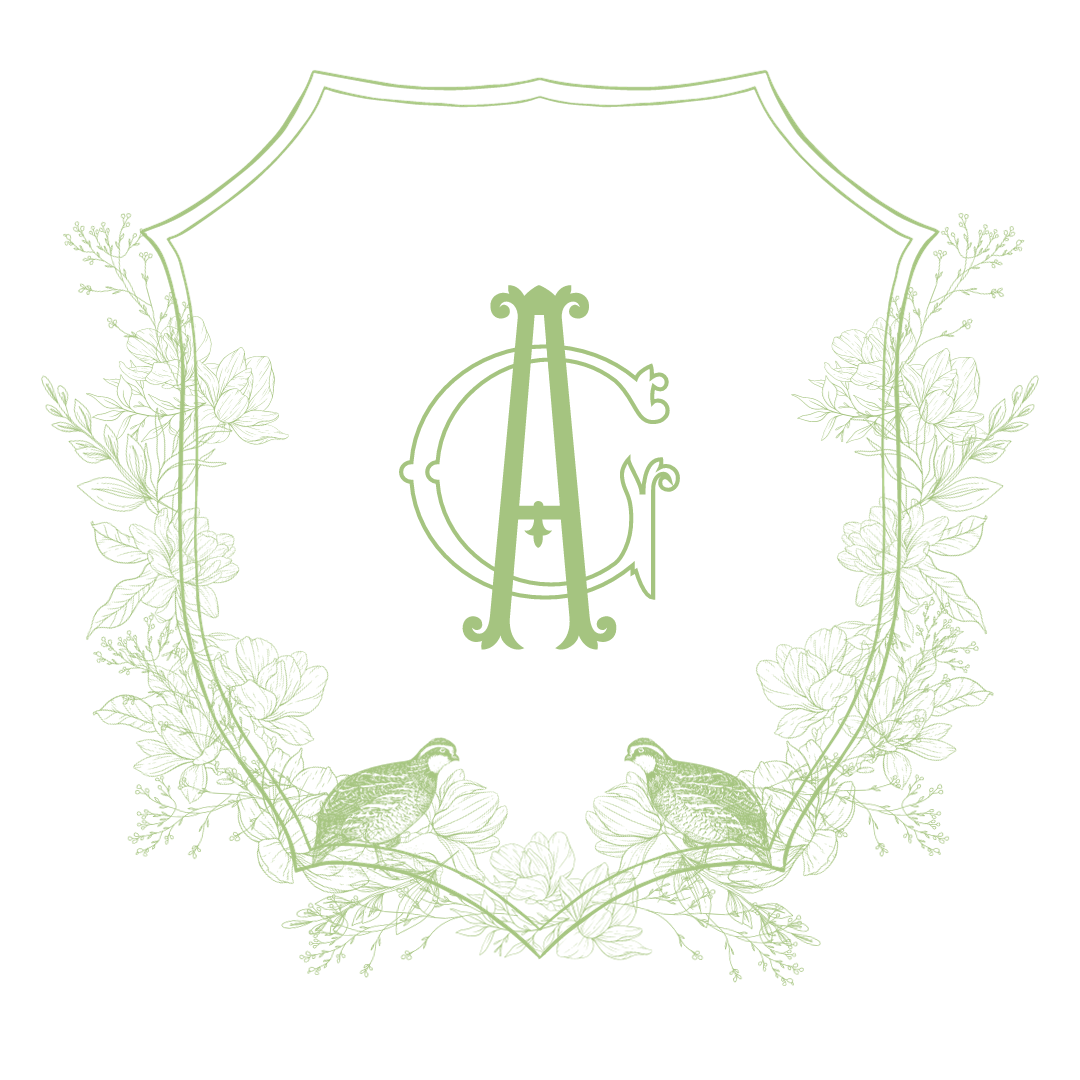 Lime Quail Custom Wedding Crest