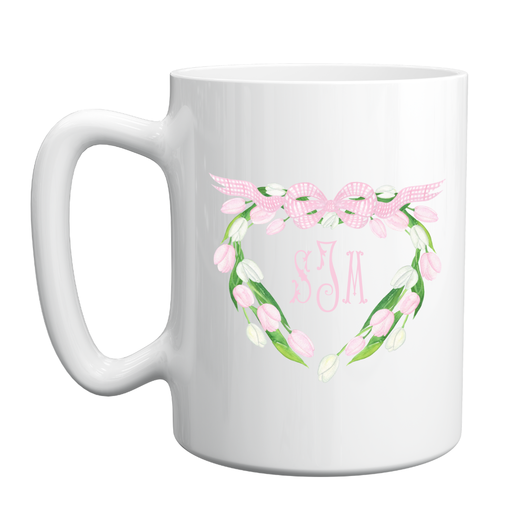 Valentine Blooms Monogram Mug 15oz